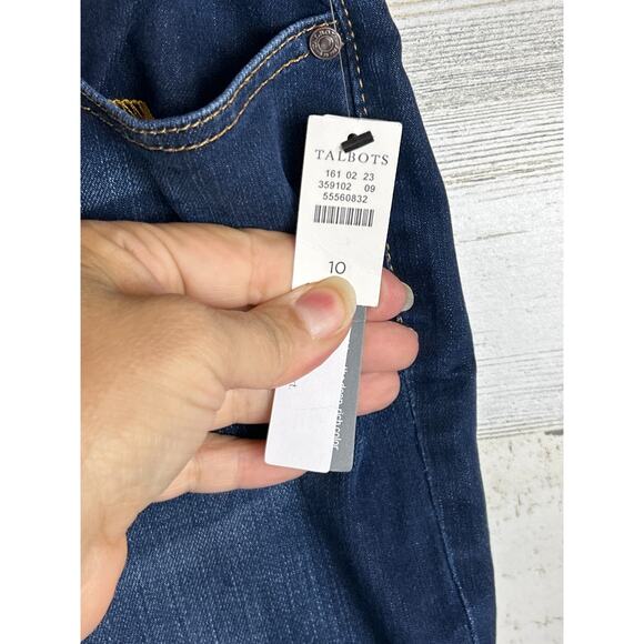 Talbots women's 10 slim ankle blue jean denim dark wash new with tag casual pant - Picture 5 of 8